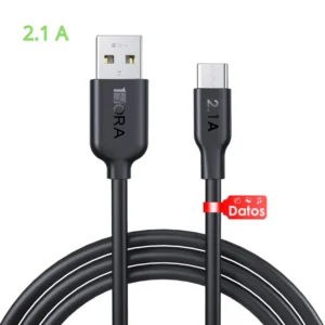 Cable USB Tipo A A USB Tipo C 2.1A L=1m Blanco Mod. CAB237B 1HORA