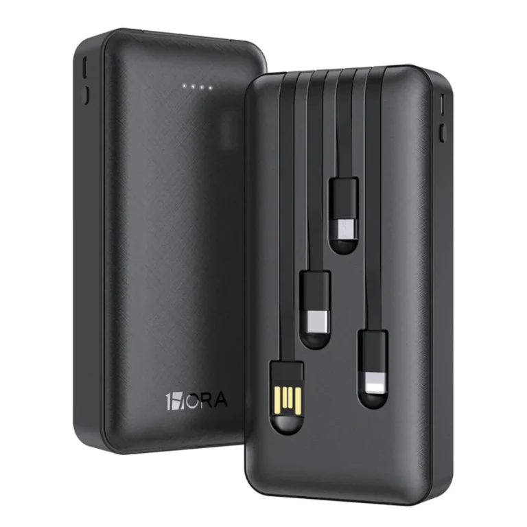 Banco de Carga 20000 Mah Negro Cuatro Cables USB / V8 / Tipo C / Iphone Mod. GAR159N 1HORA