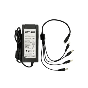 Fuente de Poder para Camara de Seguridad de 12V 5A con Spliter de 4 Puntas
