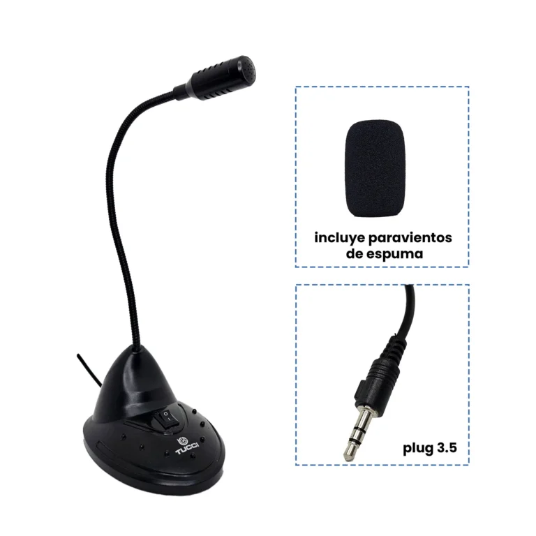 Microfono Multimedia de Pedestal Plug 3.5 Mod Mk-100