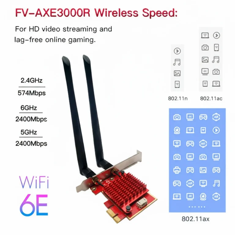 Tarjeta PCI Exp AX210 WiFi6 BT5.2 5400Mbps Tres Bandas 802.11 AC Ax