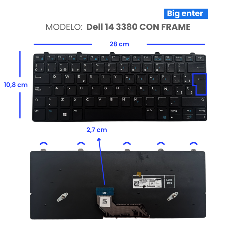 TECLADO-Dell-14-3380-CON-FRAME