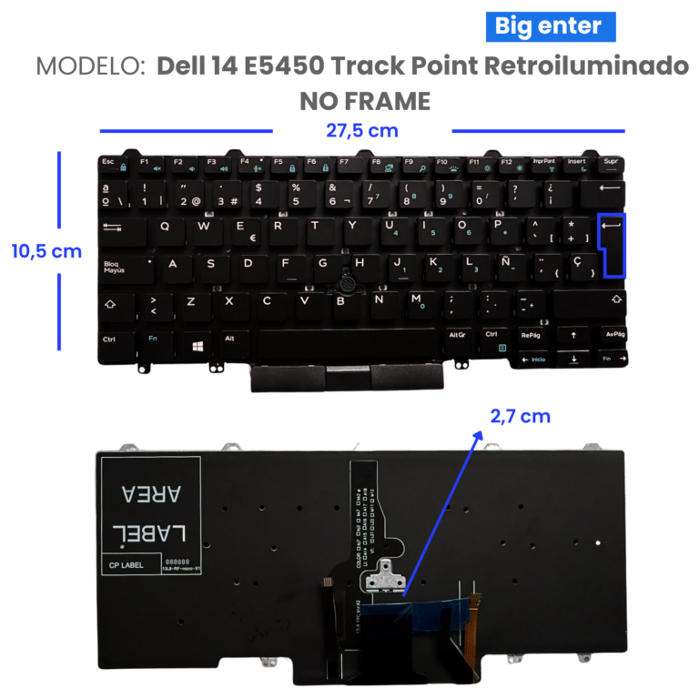 TECLADO-Dell-14-E5450-Track-Point-Retroiluminado-NO-FRAME