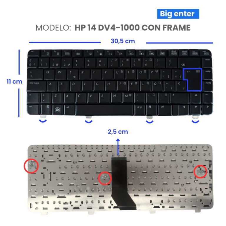 TECLADO-HP-14 DV4-1000-CON-FRAME