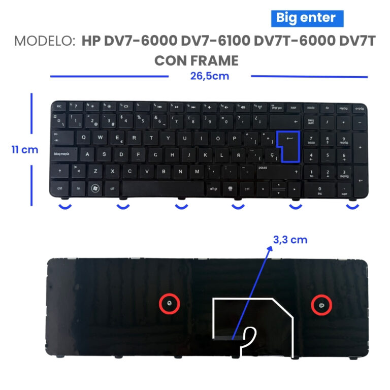 TECLADO-HP-DV7-6000-DV7-6100-DV7T-6000-DV7T-CON-FRAME