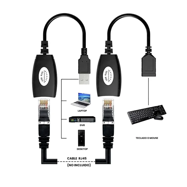 Extensor de Señal USB 2.0 con Cable de Red Alcance 40 M Delta