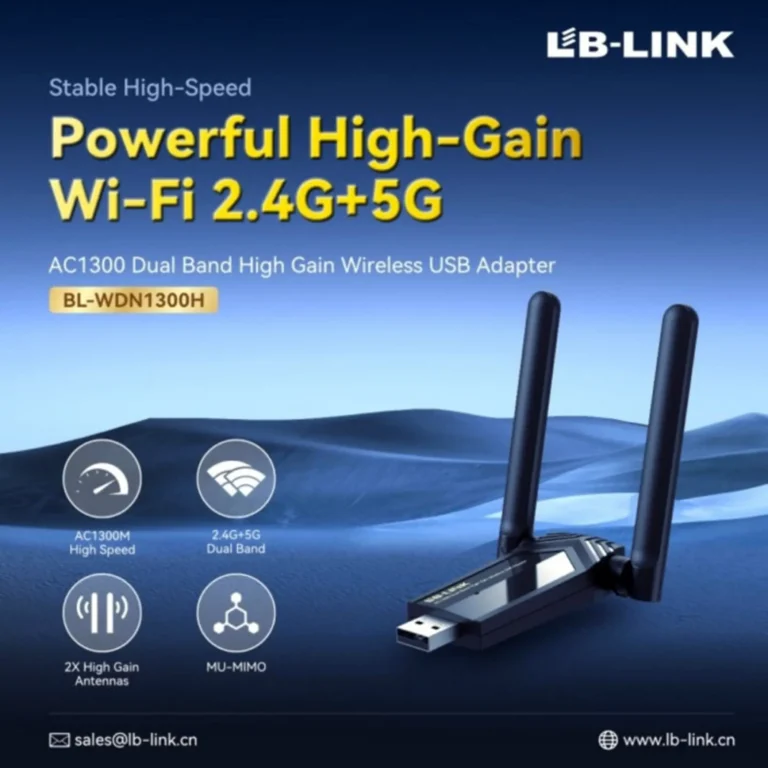 USB Wireless WDN1300H  2,4G 5G Alta Ganancia