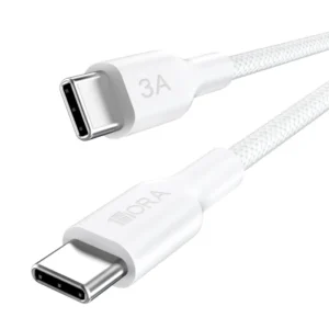 CABLE USB TIPO C MACHO MACHO 3A BLANCO ENMALLADO CAB272 LONG 1M 1HORA