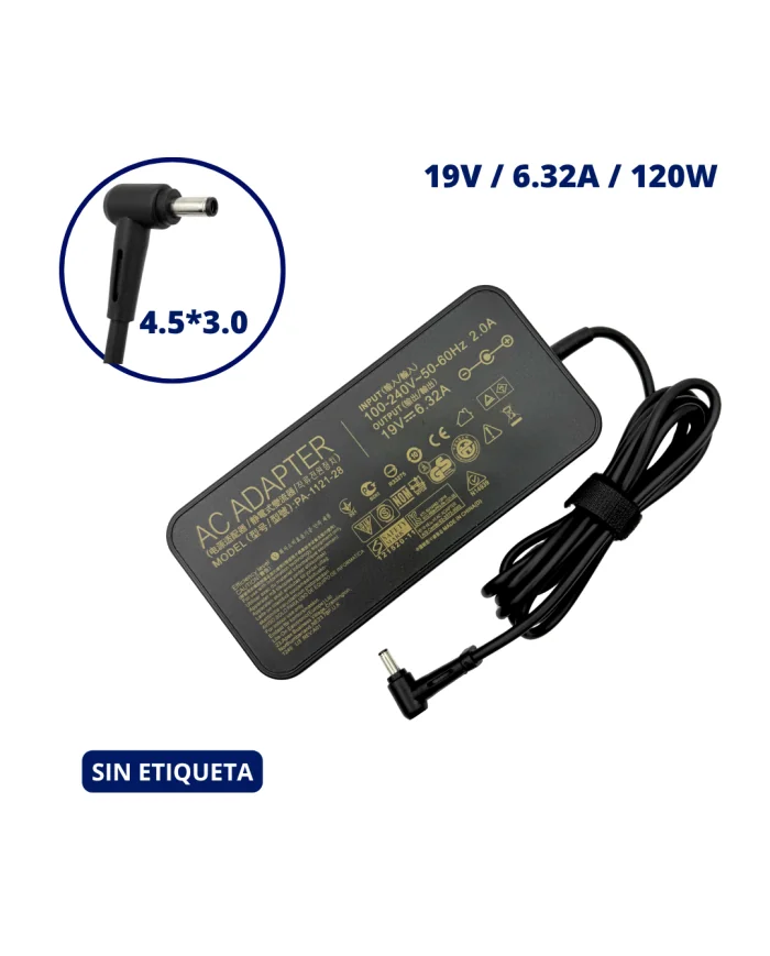 CARGADOR PARA ASUS 19V 6.32A PLUG 4.5x3.0