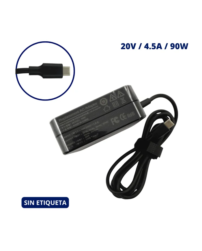 CARGADOR PARA DELL 20V 4.5A PLUG USB TIPO C